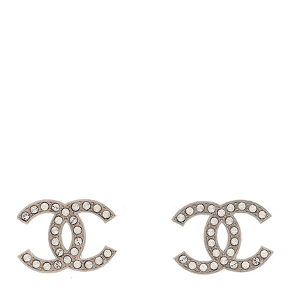 Chanel Crystal CC Earrings Silver 1 of 6