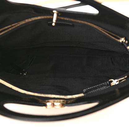 Chanel Aged Calfskin Quilted Large 31 Shopping Bag Beige Black 5 of 9