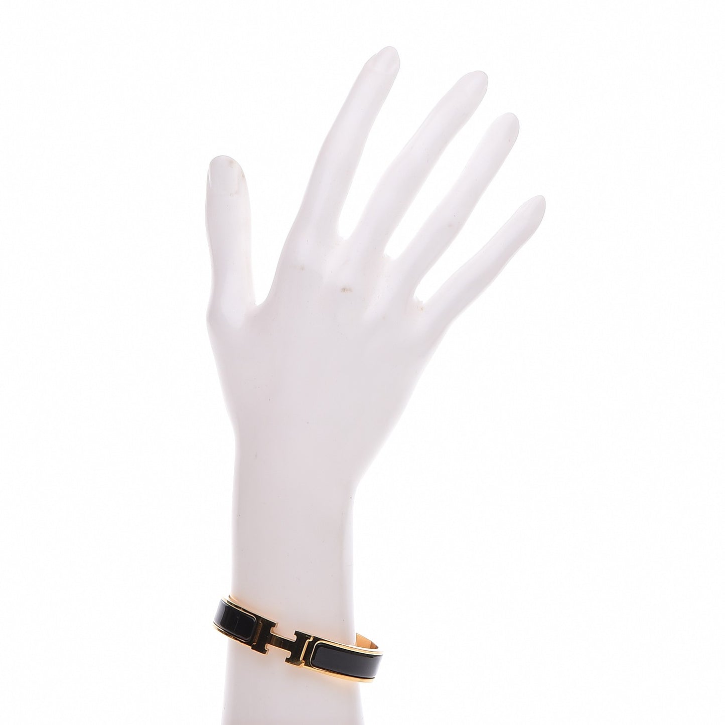 Enamel Narrow Clic Clac H Bracelet PM Black