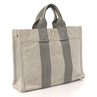 Hermes Canvas Herline PM Tote Light Grey 3 of 9