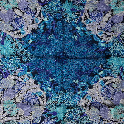 Hermes Silk Maitre de la Foret Scarf 90 Marine Lavande Turquoise 1 of 7