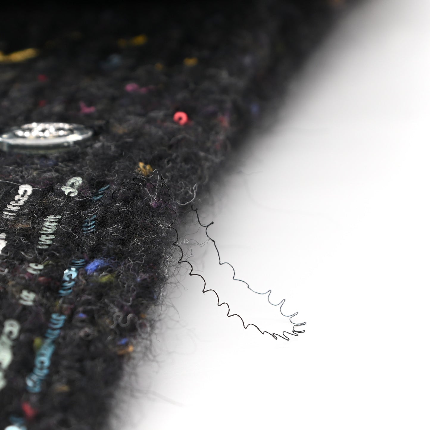 Wool Alpaca CC Coco Chanel Scarf Charcoal Multicolor