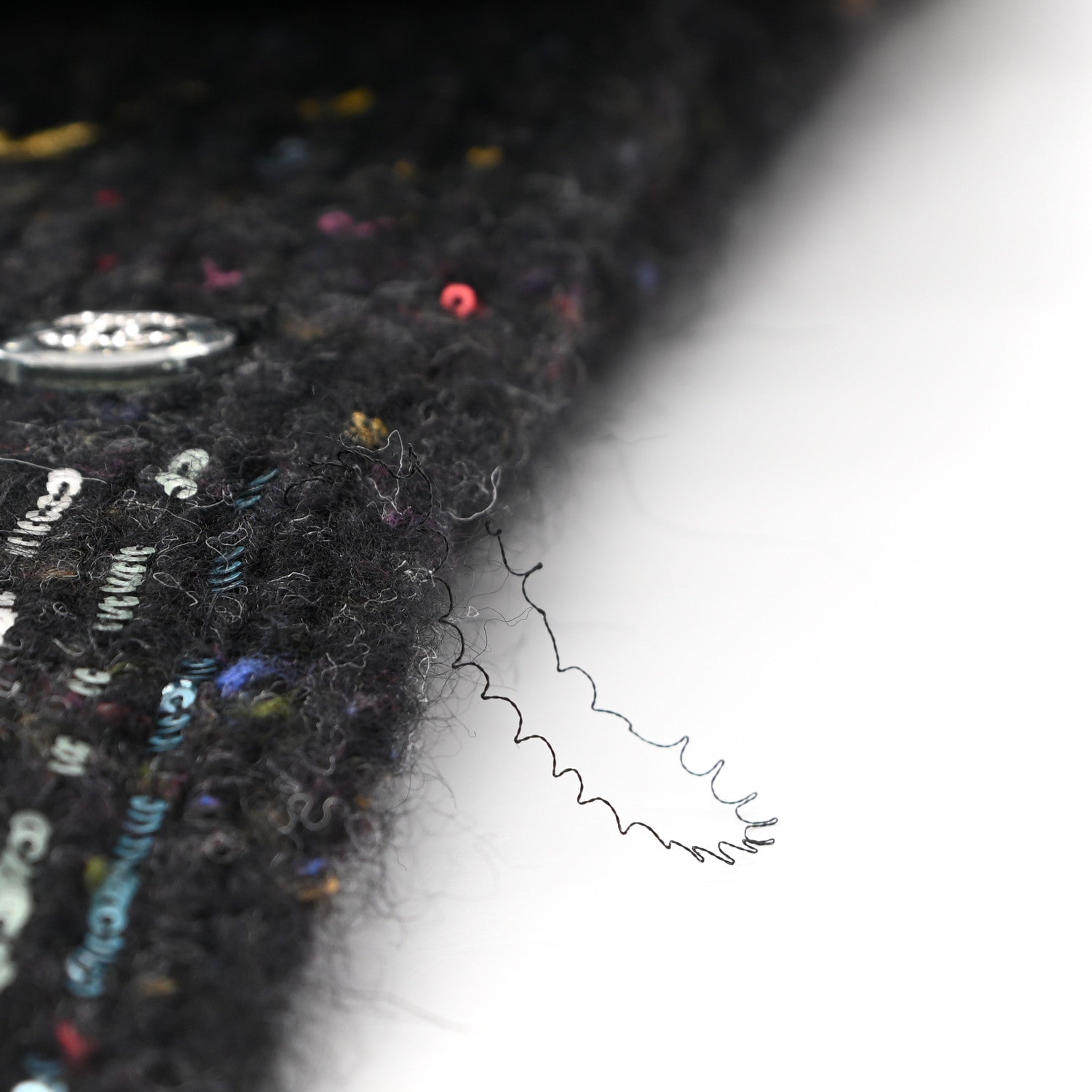 Chanel Wool Alpaca CC Coco Chanel Scarf Charcoal Multicolor 5 of 6