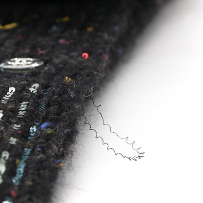 Chanel Wool Alpaca CC Coco Chanel Scarf Charcoal Multicolor 5 of 6