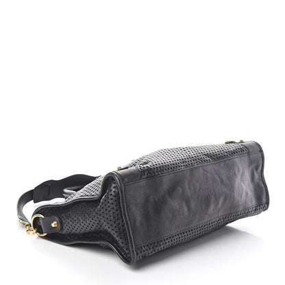 Balenciaga Agneau Laser Cut Cross Classic Gold Hardware City Black 4 of 8