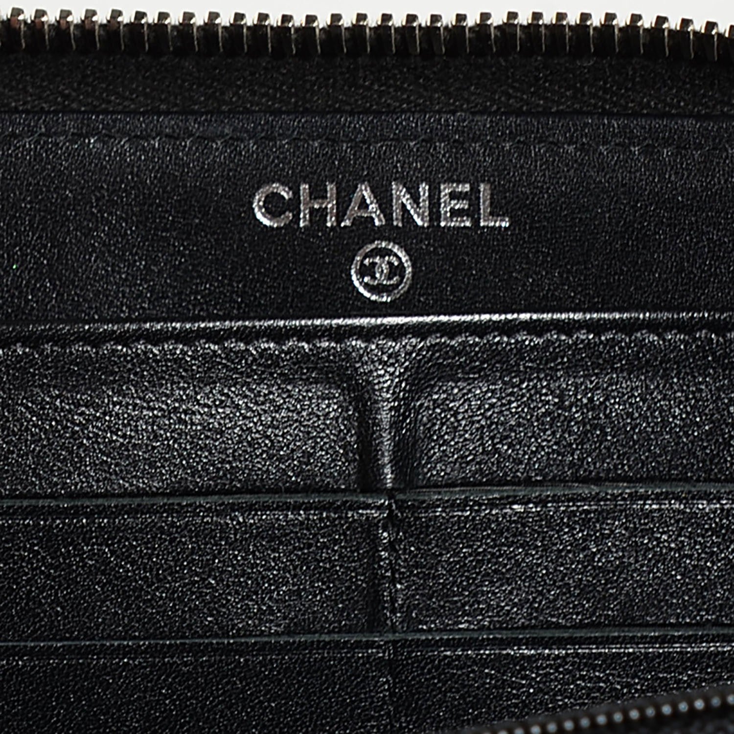 Chanel Patent Calfskin Quilted Large Gusset Zip Around Wallet Black 6 of 8