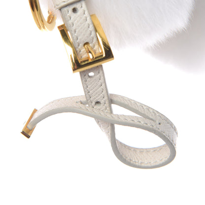 Prada Fur Rabbit Charm White Pink 3 of 4