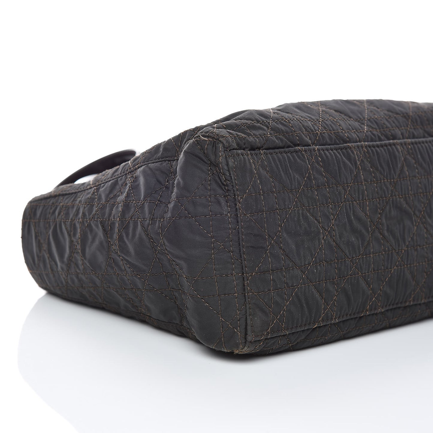 Nylon Cannage Medium Lady Dior Marron Fonce