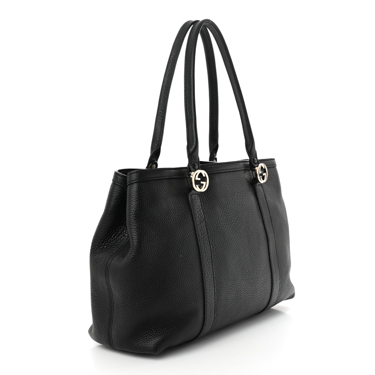 Gucci Pebbled Calfskin Old Libeccio Miss GG Tote Black 3 of 12