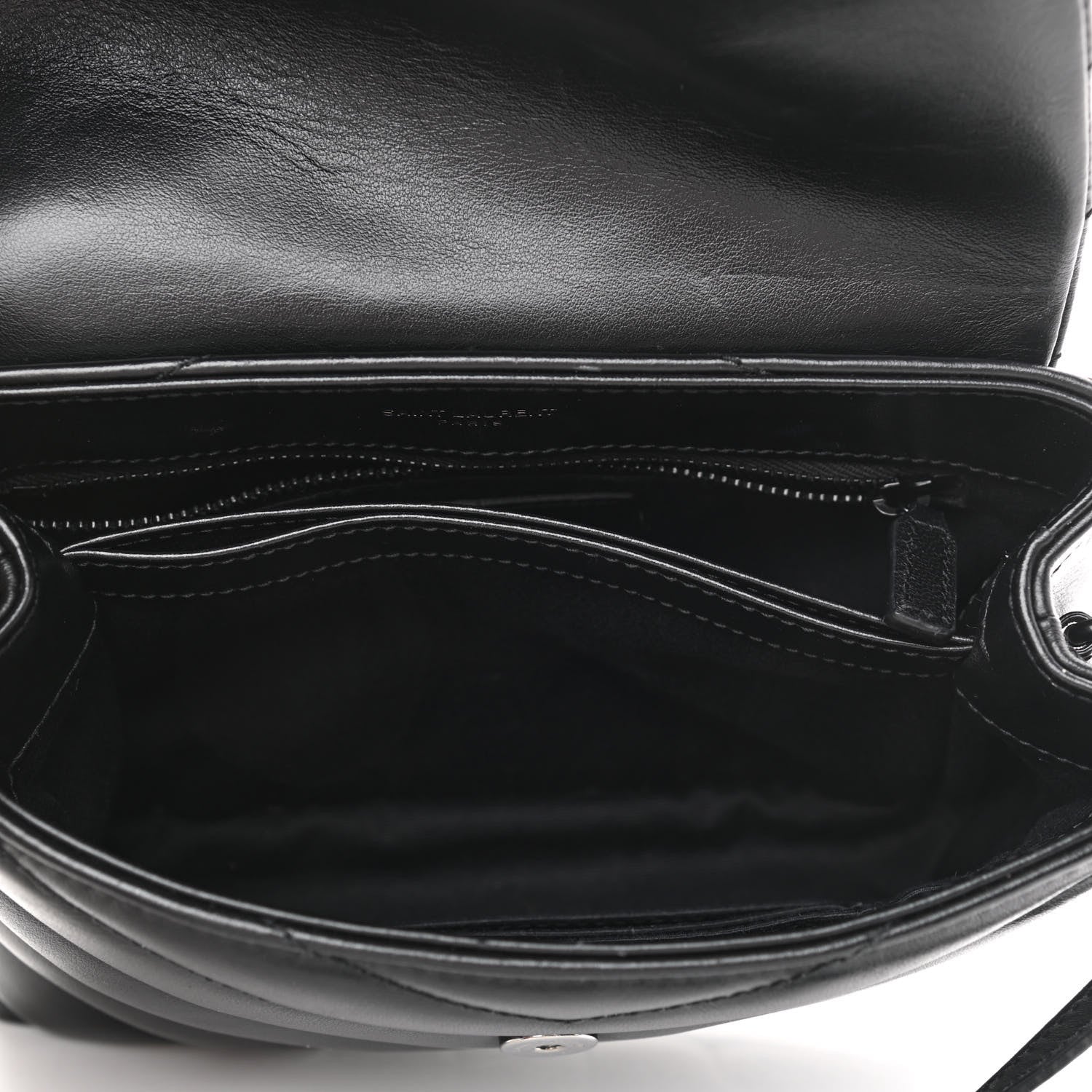 Saint Laurent Calfskin Y Quilted Monogram Toy Loulou Crossbody Bag Black 5 of 11