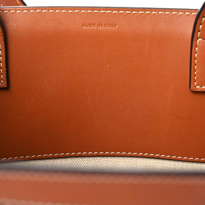 Celine Canvas Calfskin Jacquard Floral Small Vertical Cabas Black Tan 20 of 21