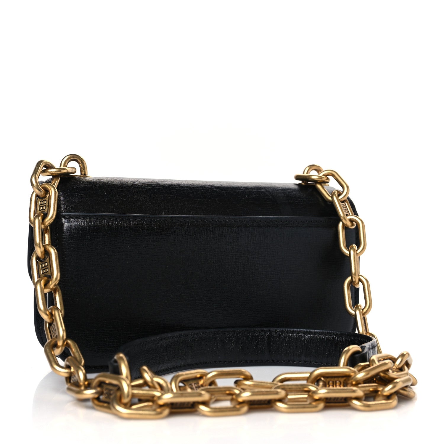 Balenciaga Calfskin Stripe Embossed Gossip Chain Bag XS Black 3 of 8
