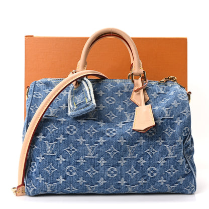Louis Vuitton Monogram Denim Speedy Soft 30 Blue 10 of 10