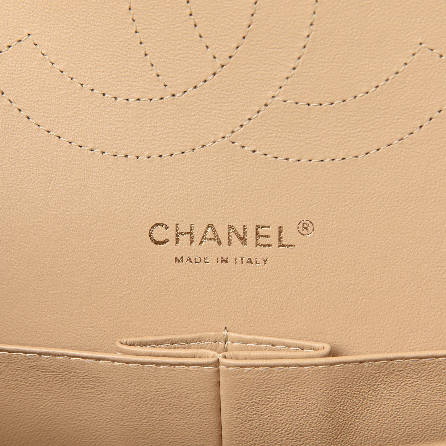 Caviar Quilted Jumbo Double Flap Light Beige
