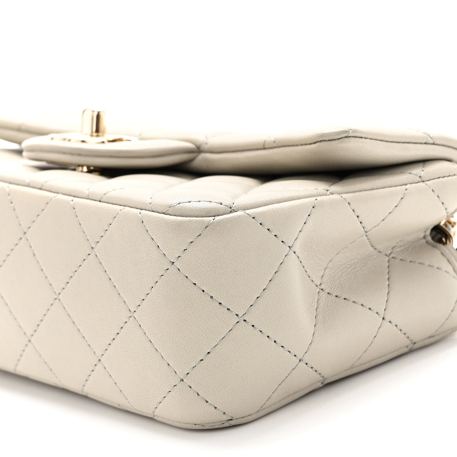 Chanel Lambskin Quilted Mini Rectangular Flap Grey 10 of 10