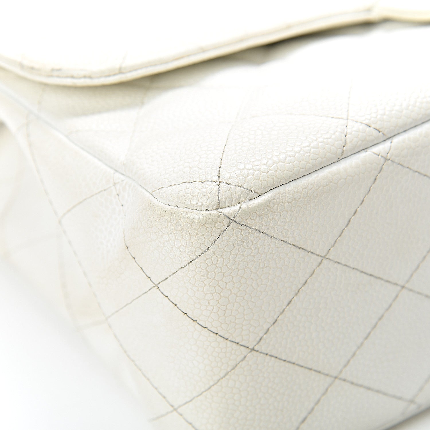 Chanel Caviar Quilted Jumbo Single Flap White 8 of 26