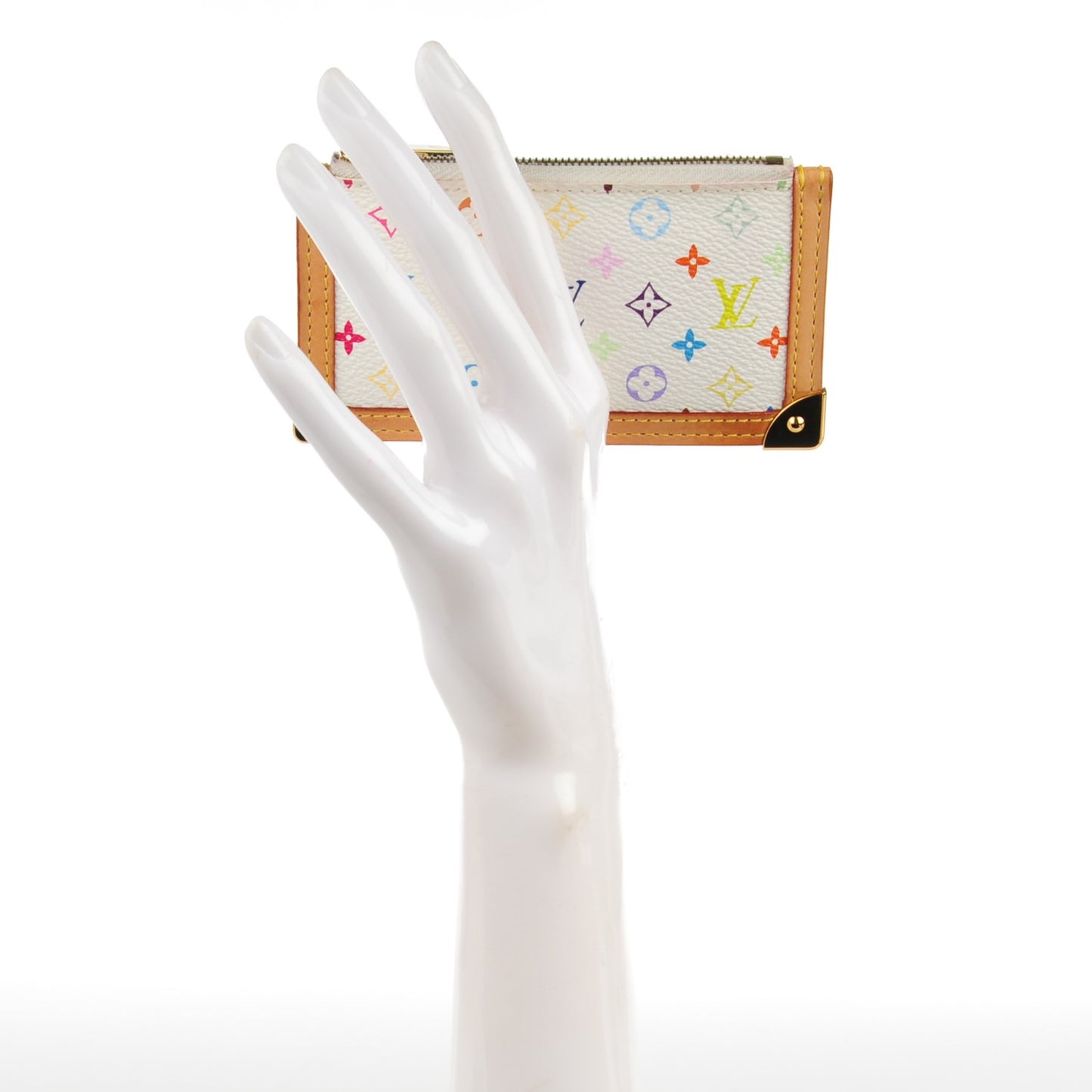 Monogram Multicolor Key Pouch White