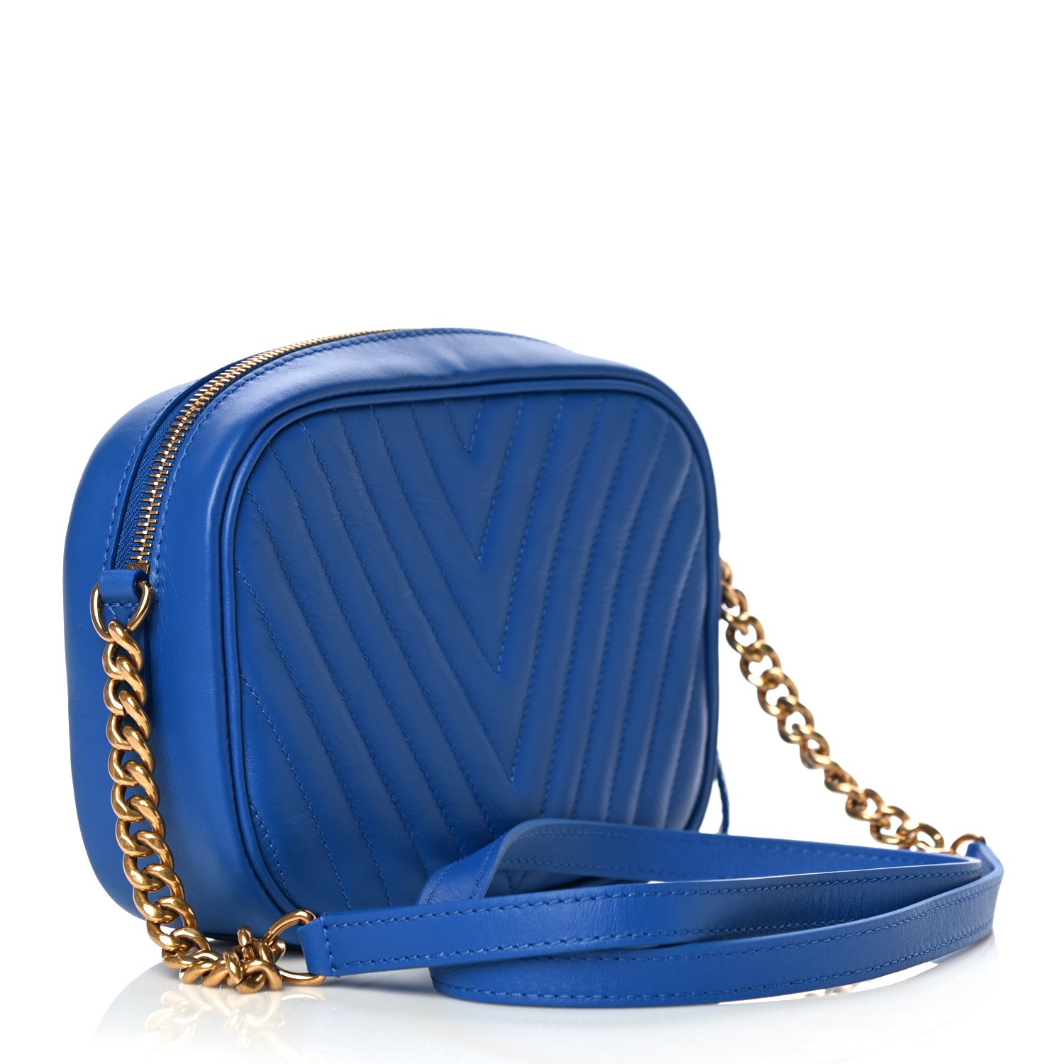 Louis Vuitton Calfskin New Wave Camera Bag Bleu Neon 3 of 12