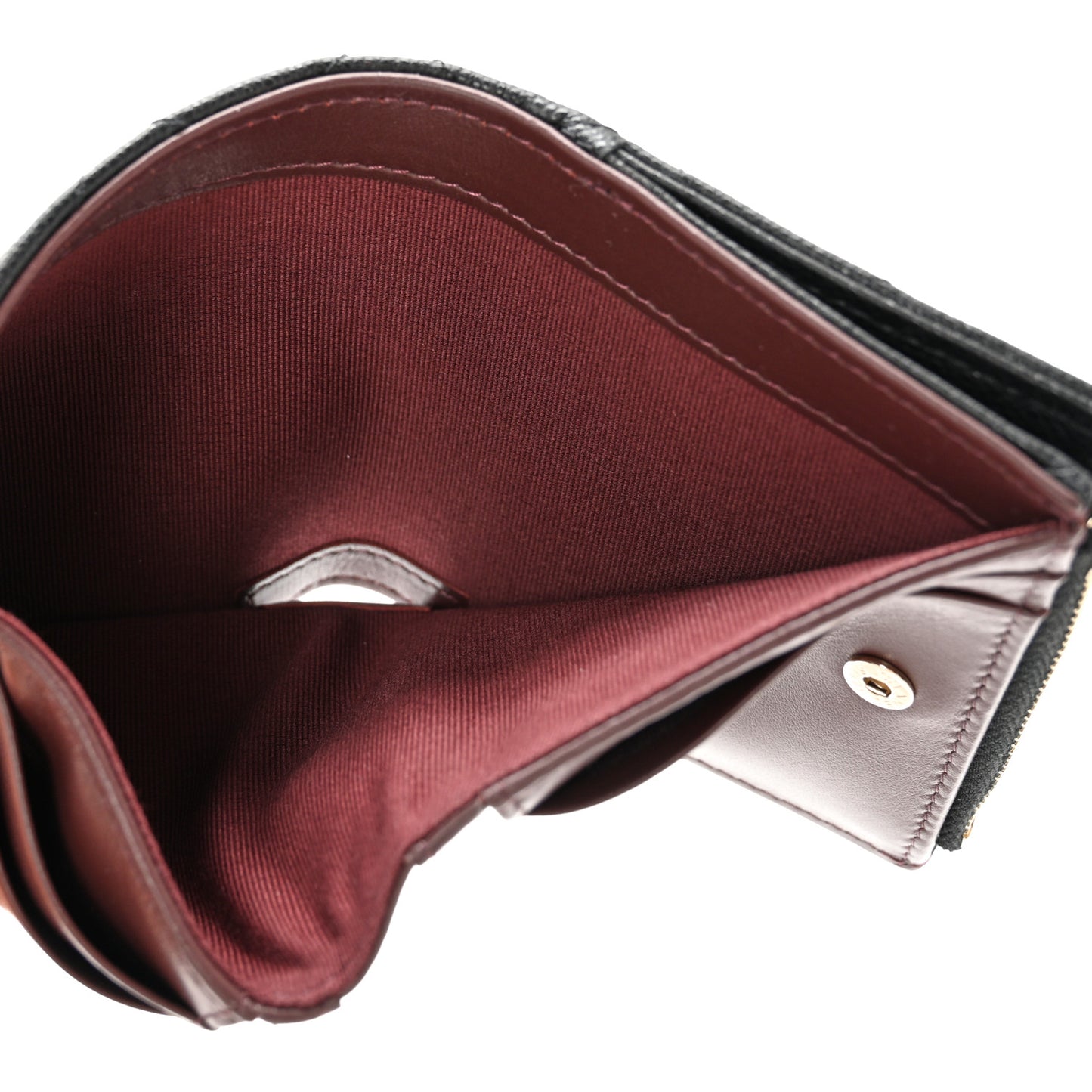 Caviar Quilted CC Zip Compact Wallet Black