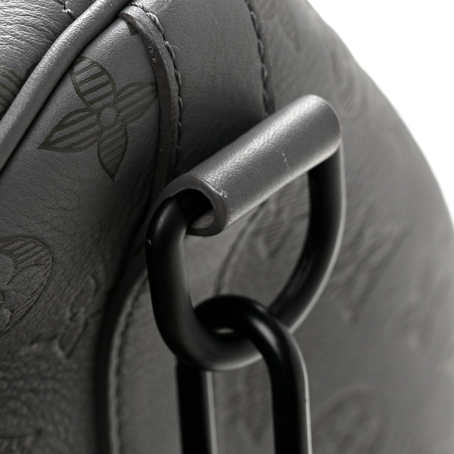 Calfskin Monogram Shadow Keepall Bandouliere 50 Anthracite gray