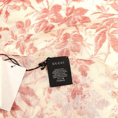 Gucci Modal Cotton Silk Erbarium Scarf Lacquer Ivory 3 of 3