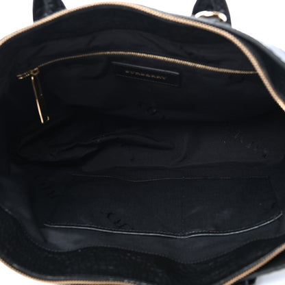 Burberry Heritage Grain Check Embossed Medium Dewsbury Tote Black 5 of 9