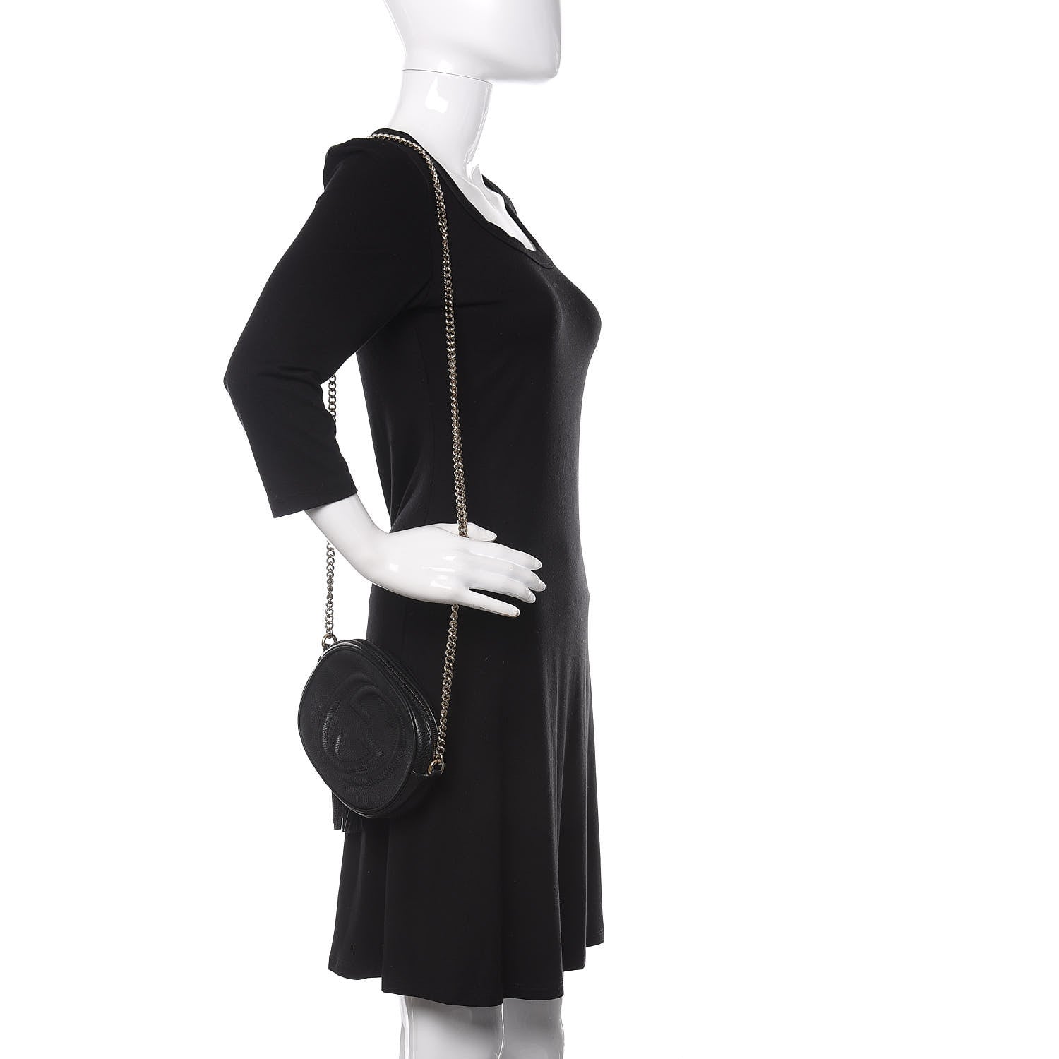 Gucci Pebbled Calfskin Mini Soho Chain Bag Black 2 of 11