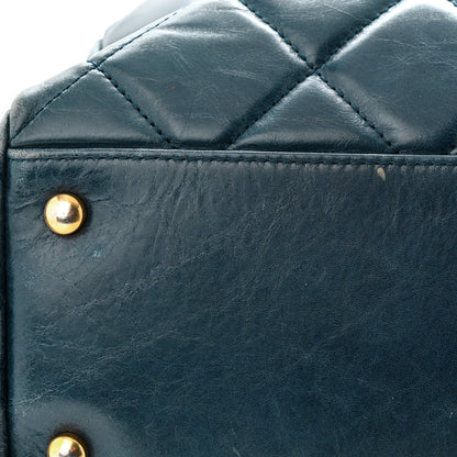 Chanel Glazed Calfskin Quilted Daily Walk Tote Navy 11 of 13