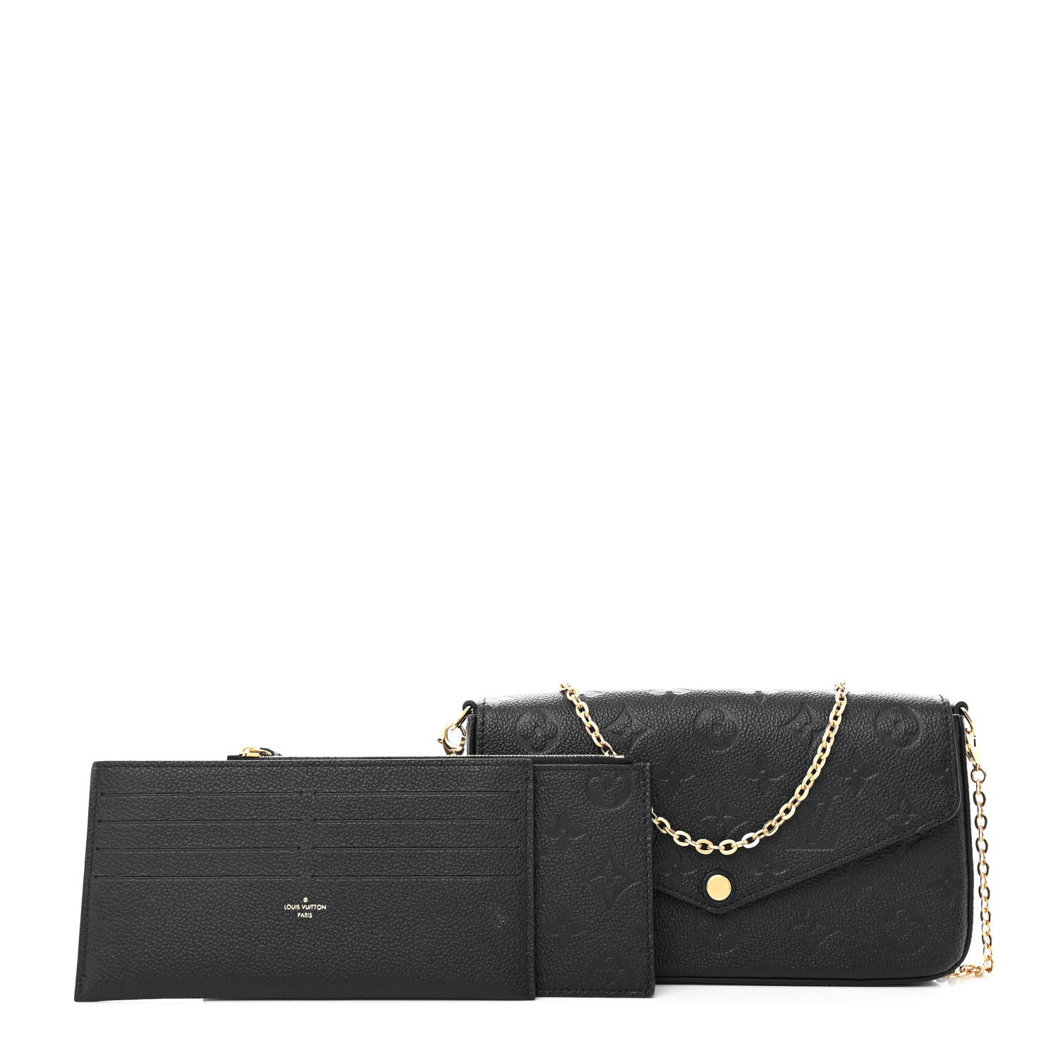 Louis Vuitton Empreinte Pochette Felicie Chain Wallet Black 2 of 12