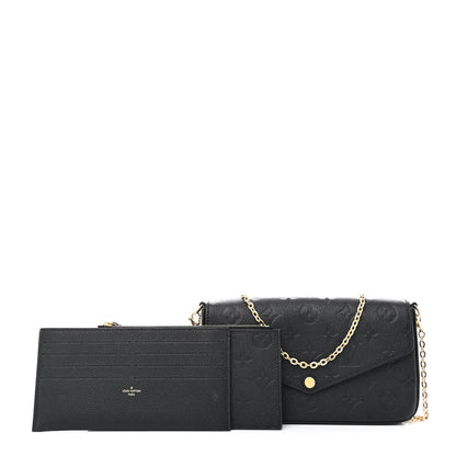 Louis Vuitton Empreinte Pochette Felicie Chain Wallet Black 2 of 12
