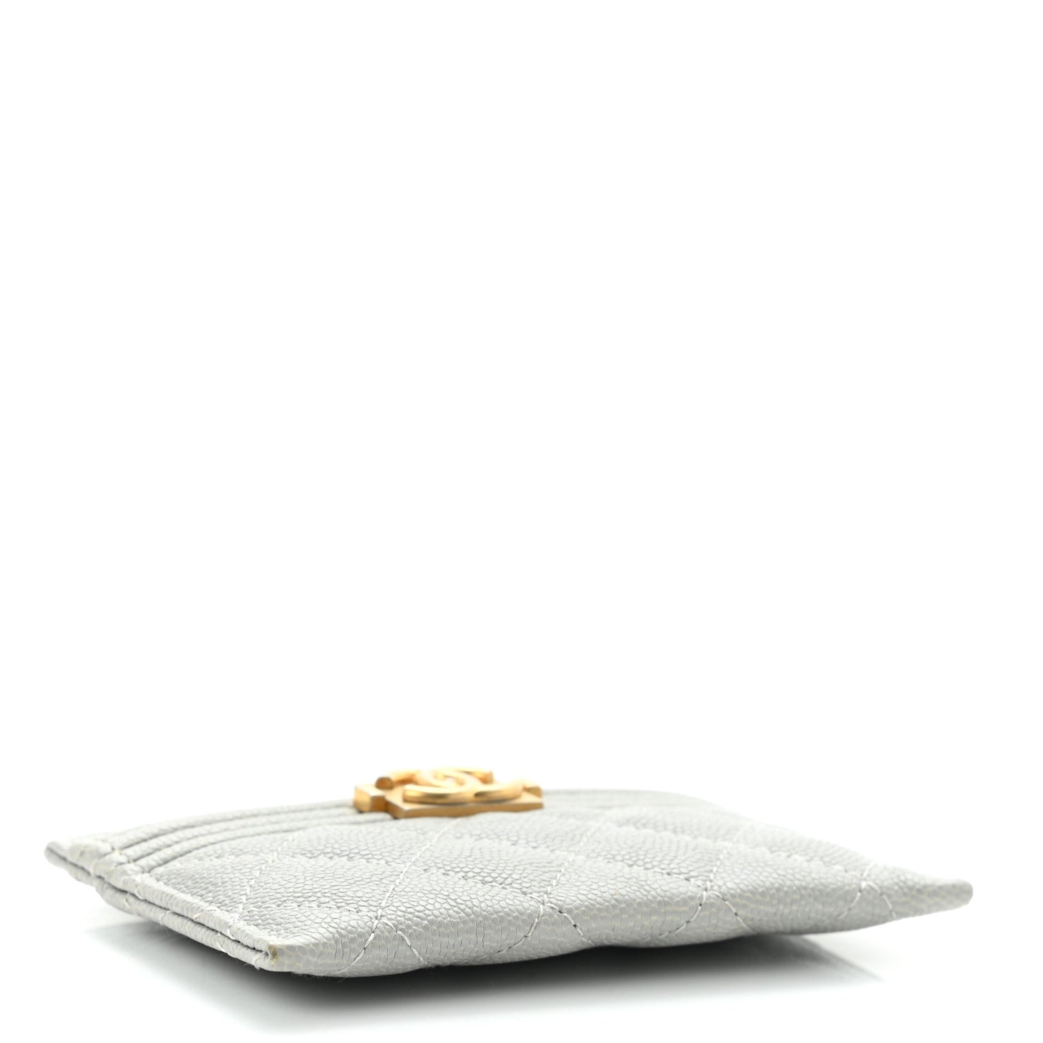 Chanel Caviar Quilted Boy Card Holder Grey 4 of 11