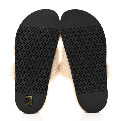 Hermes Woolskin Womens Chypre Sandals 38 Ecru 5 of 9