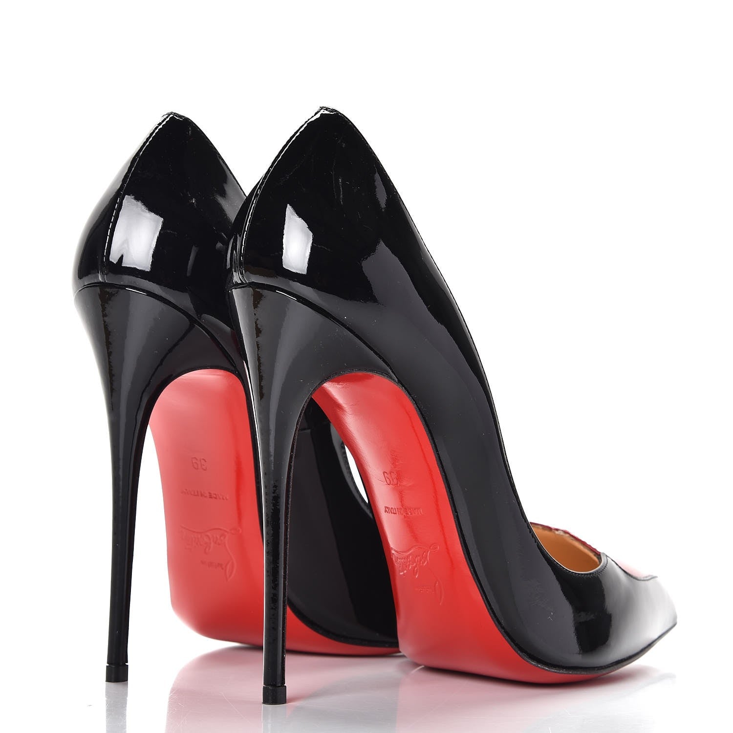 Christian Louboutin Patent Corafront 120 Pumps 39 Black Red 4 of 8