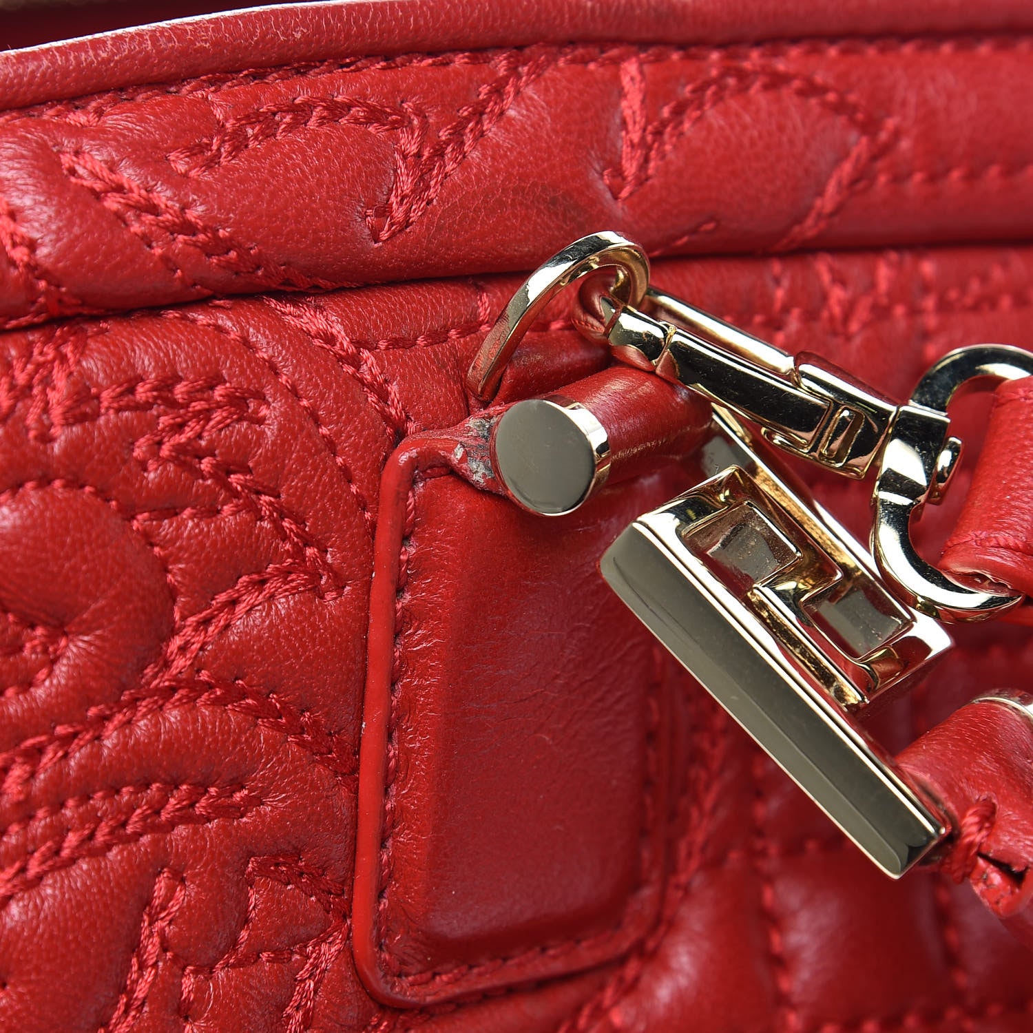 Versace Barocco Quilted Nappa Vanitas Demetra Bag Red 19 of 28