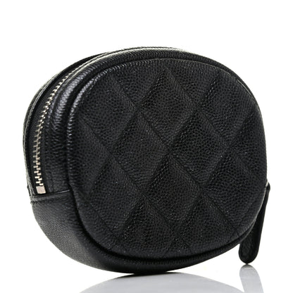 Chanel Iridescent Caviar Quilted Zip Around Classic Coin Purse Black 3 of 9