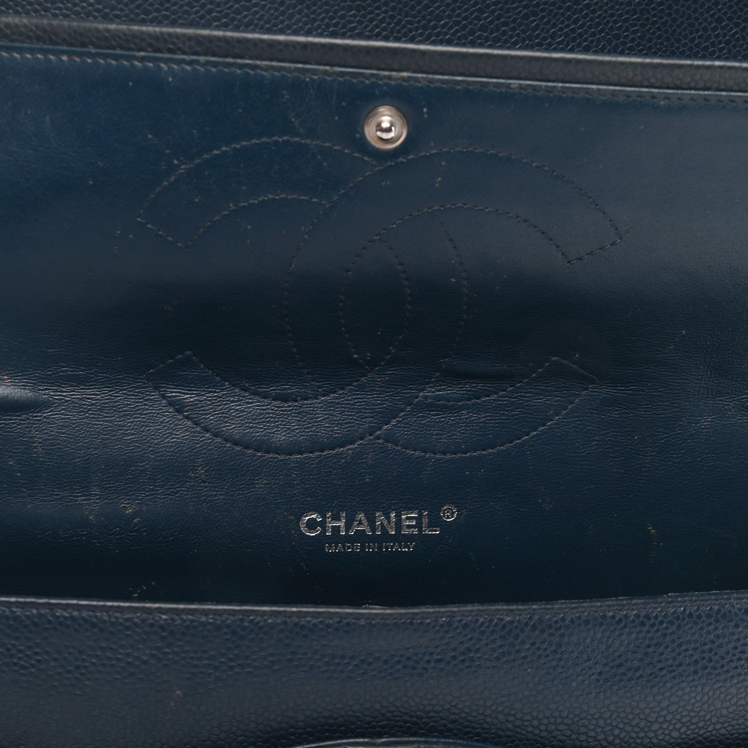 Chanel Caviar Quilted Jumbo Double Flap Navy 15 of 15