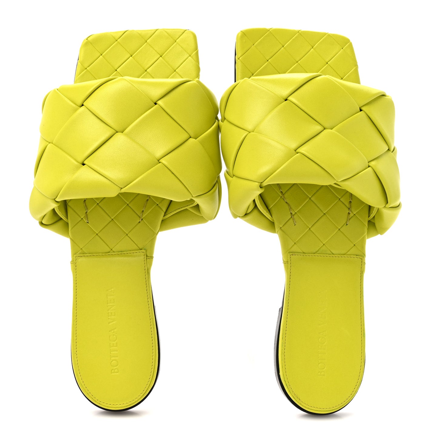 Nappa Maxi Intrecciato Lido Flat Sandals 38 Kiwi