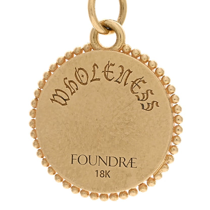 Foundrae 18K Yellow Gold Diamond Baby Wholeness Medallion Pendant 3 of 4