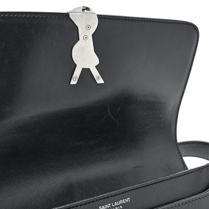 Saint Laurent Box Calfskin Monogram Medium Solferino Satchel Black 12 of 14