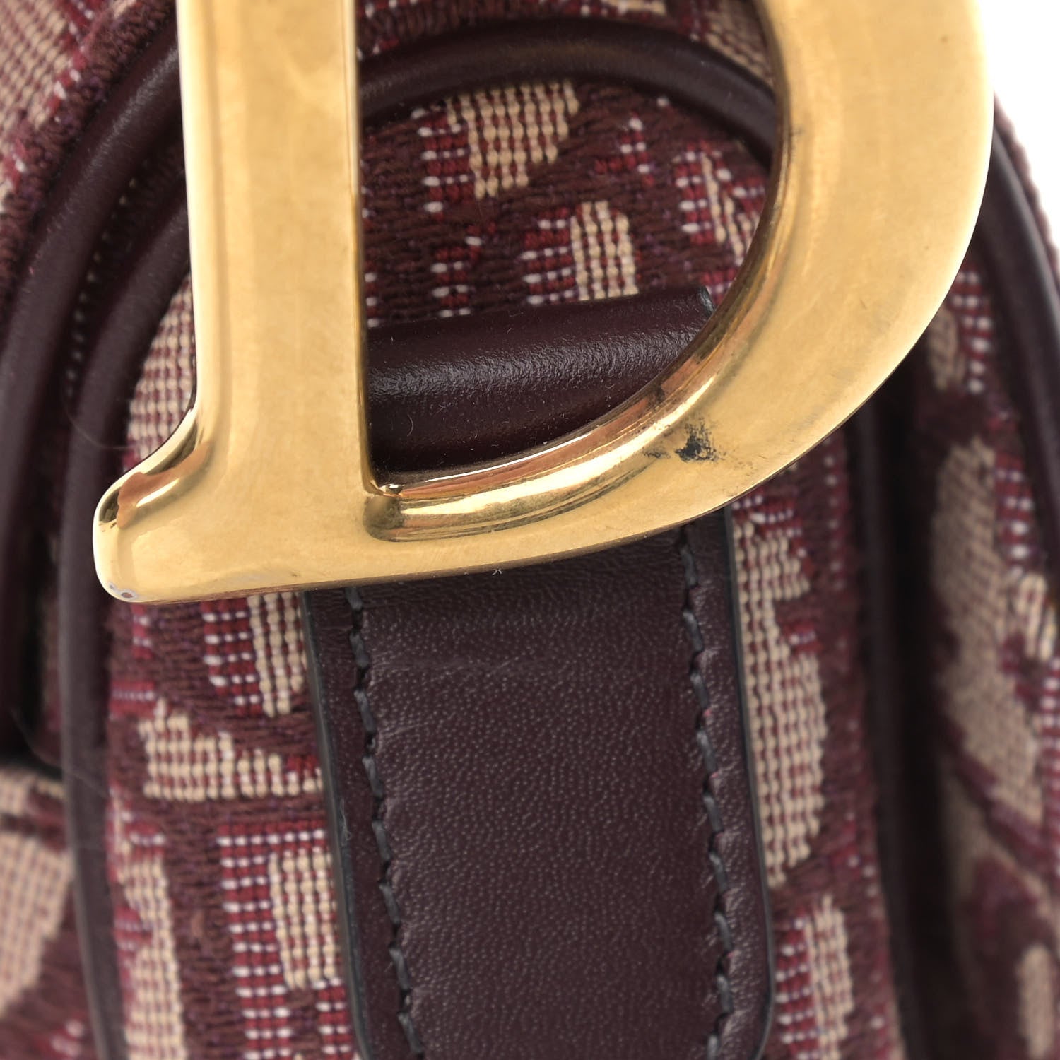 Christian Dior Oblique Saddle Bag Burgundy 10 of 11