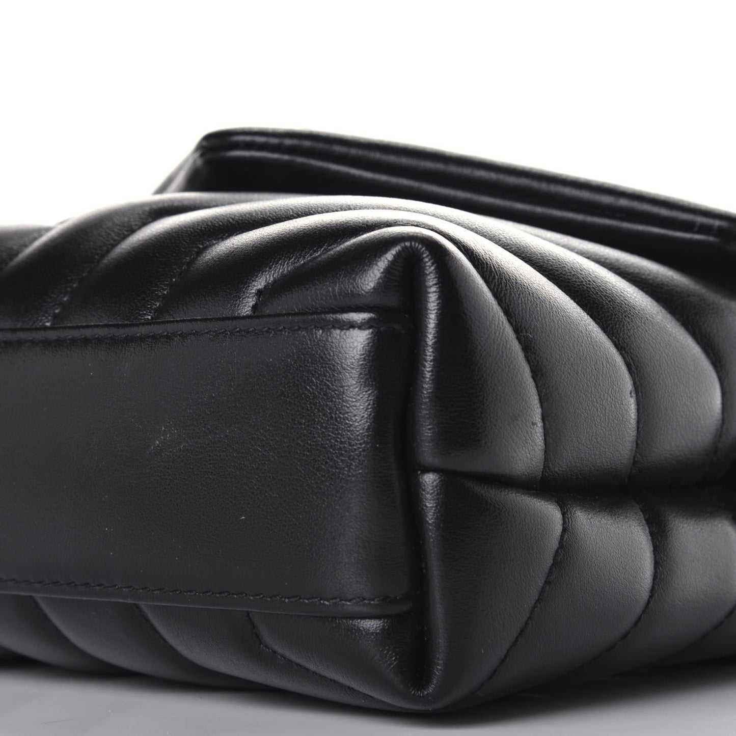 Calfskin Y Quilted Monogram Toy Loulou Crossbody Bag Black