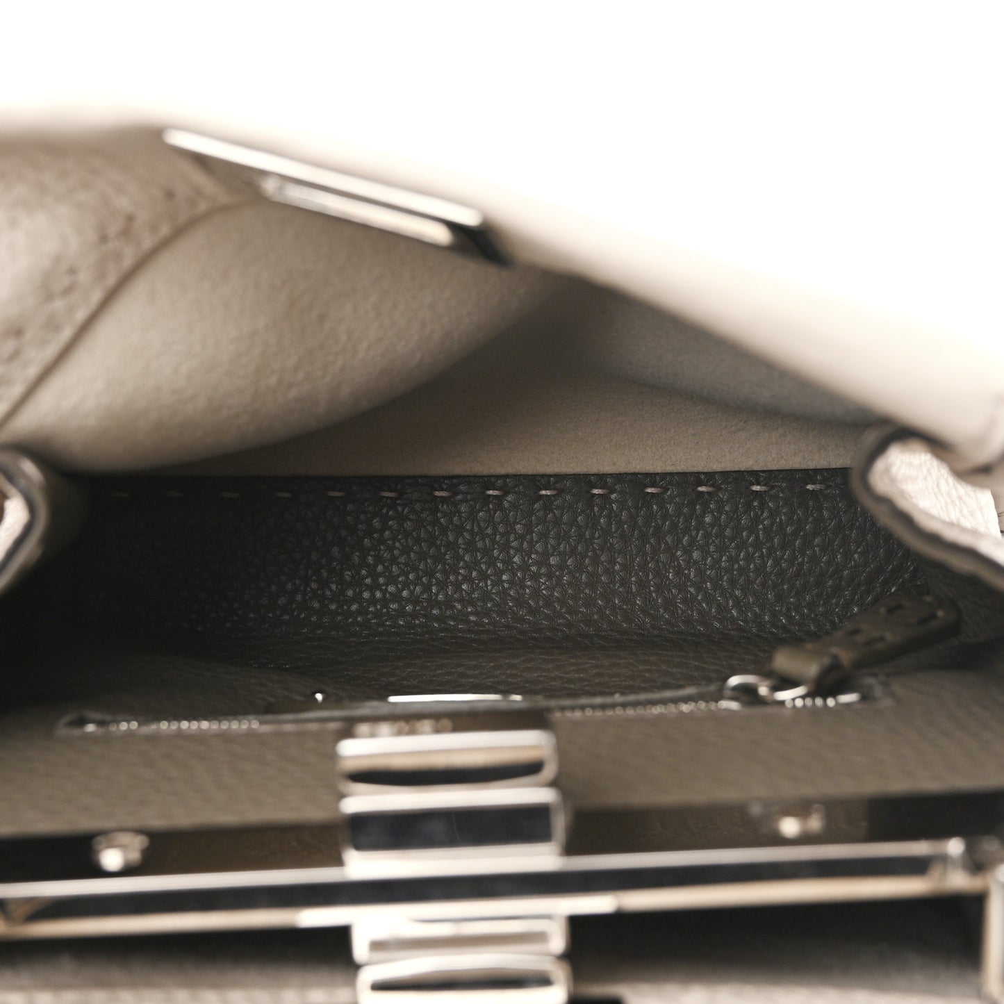 Cuoio Romano Selleria Vitello Dolce Lace Up Mini Peekaboo Iconic Satchel Camelia Milk Grigio Polvere