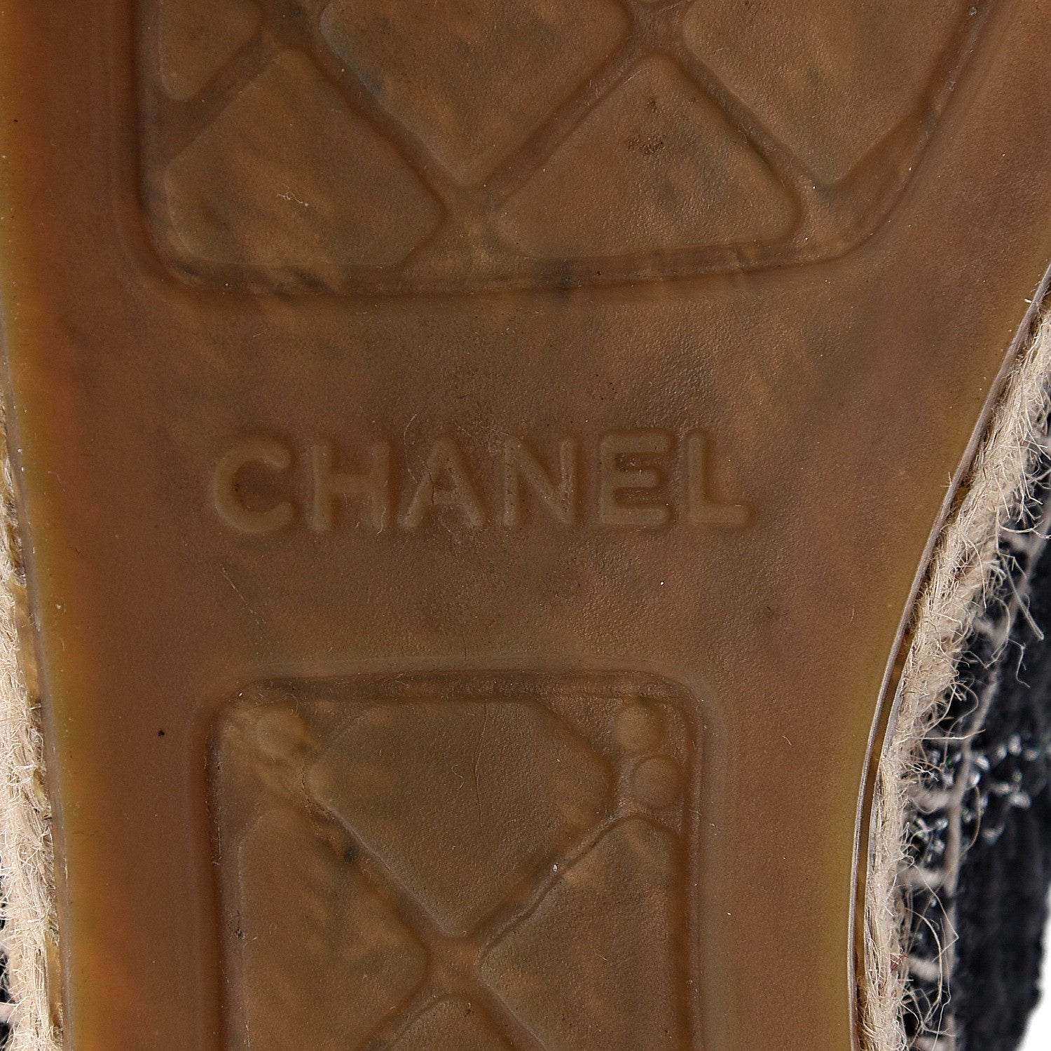 Chanel Metallic Tweed Lambskin CC Espadrilles 39 Black Silver 9 of 13