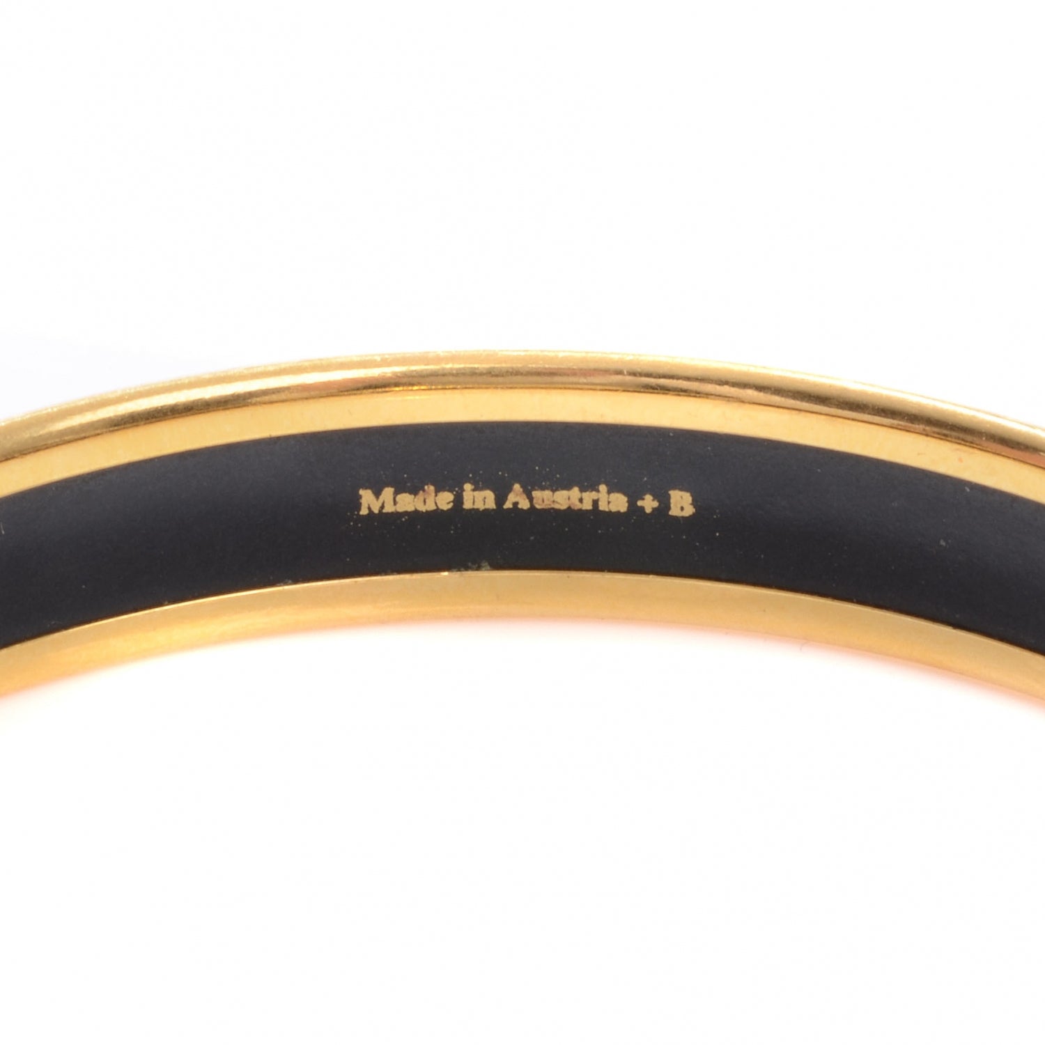 Hermes Enamel Narrow Printed Bracelet 65 Gold Plated 4 of 5