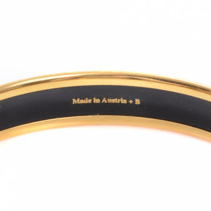 Hermes Enamel Narrow Printed Bracelet 65 Gold Plated 4 of 5