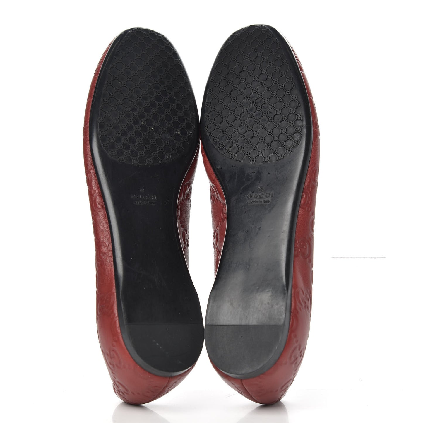 Guccissima Bamboo Tassel Ballet Flats 37.5 Red