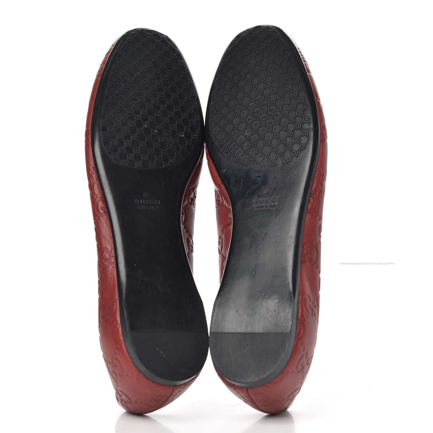 Gucci Guccissima Bamboo Tassel Ballet Flats 37.5 Red 5 of 8