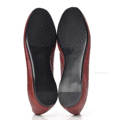 Gucci Guccissima Bamboo Tassel Ballet Flats 37.5 Red 5 of 8