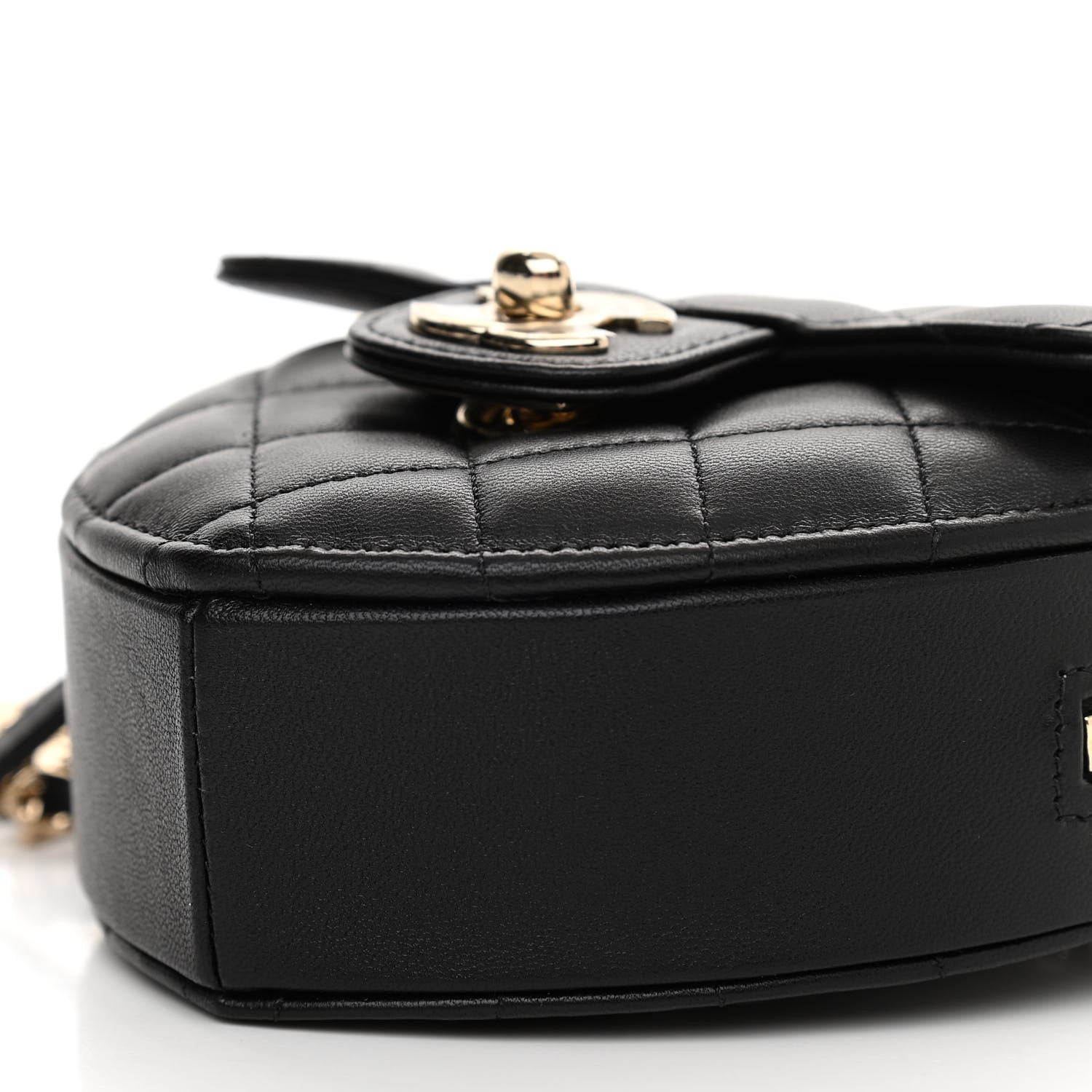 Chanel Lambskin Quilted CC In Love Heart Clutch With Chain Black 10 of 11