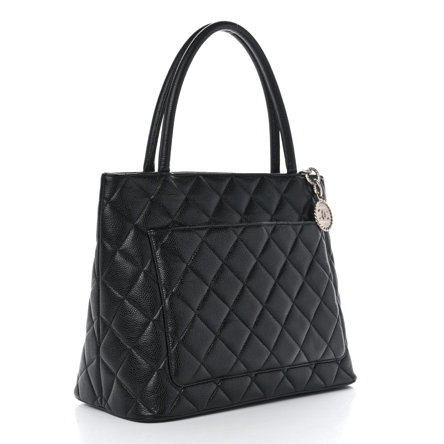 Caviar Quilted Medallion Tote Black